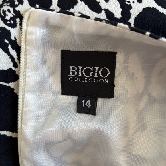 BIGIO COLLECTION Black and White Animal Print Dress Size 14 - Picture 4 of 5
